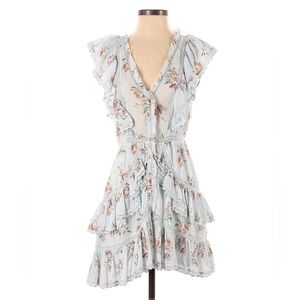 LoveShackFancy Blue Floral Mini Dress